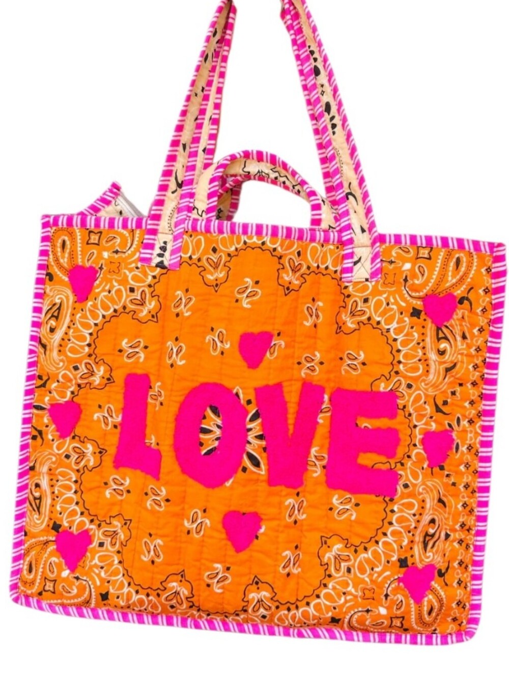 POL Clothing LOVE Bandana Quilted Tote Bag - Picture 7 of 16